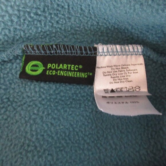 Eddie Bauer Polartec Fleece Vest Womens Sz Medium Full Zip Teal Blue Zip Pockets - Picture 5 of 6